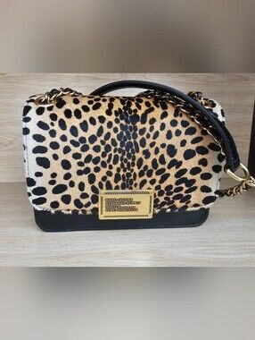 Marc Jacobs The Plaza Leopard Print Leather Bag In Multi Suede.